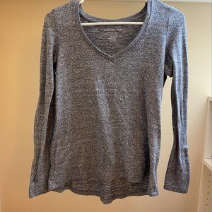 Blue Long-Sleeve V-Neck